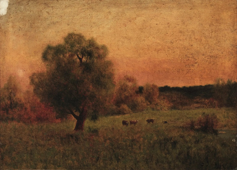 Kühe in einem Feld - George Inness