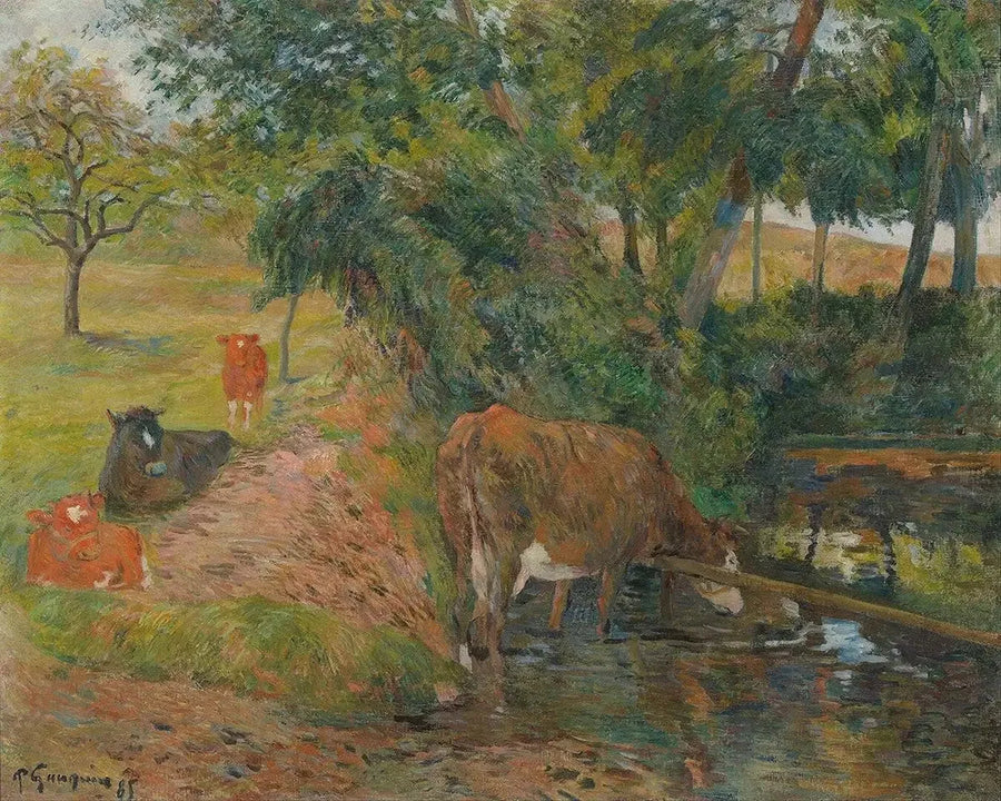 Kühe bei Dieppe oder Kühe in Ruhe - Paul Gauguin