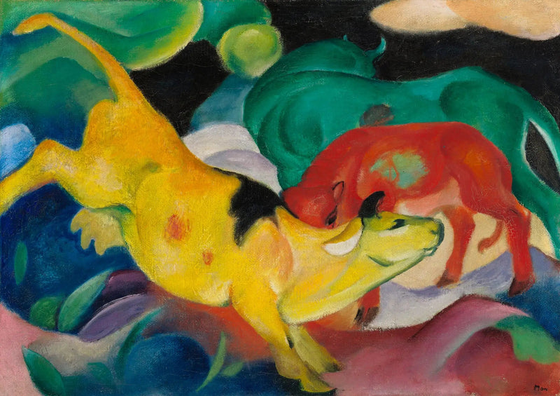 Rote Grüne Gelbe Kühe - Franz Marc