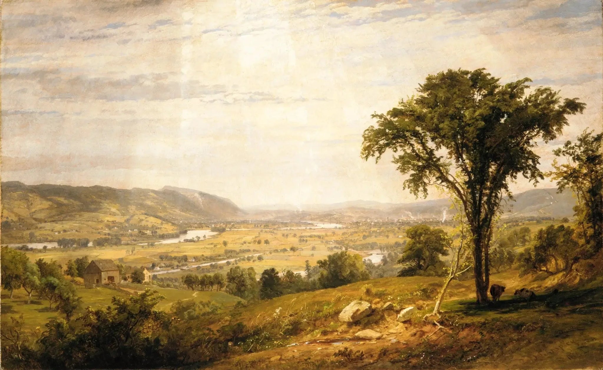 Vallée du Wyoming, Pennsylvanie - Jasper Francis Cropsey image 1 copie peinte à la main à l’huile