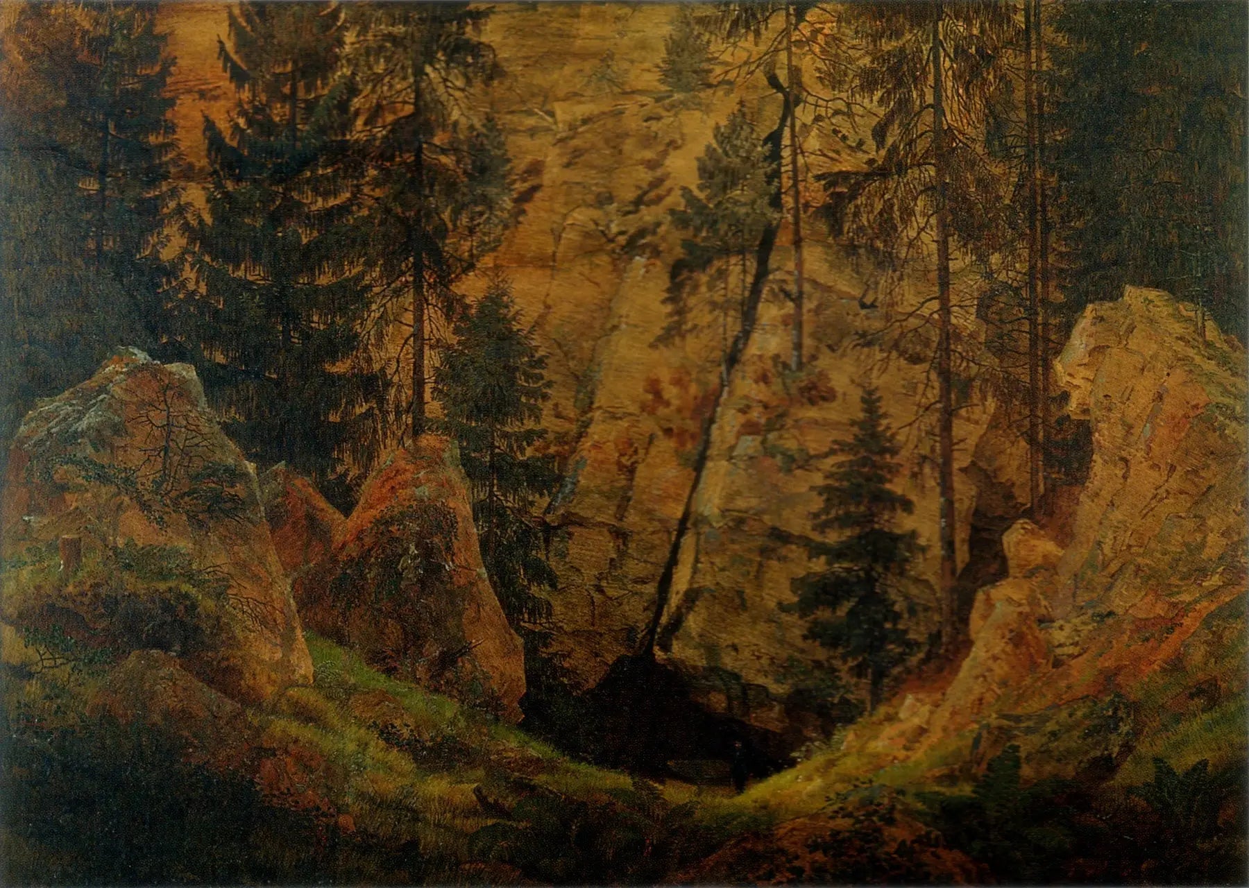 Vallée rocheuse - Caspar David Friedrich image 1 copie peinte à la main à l’huile