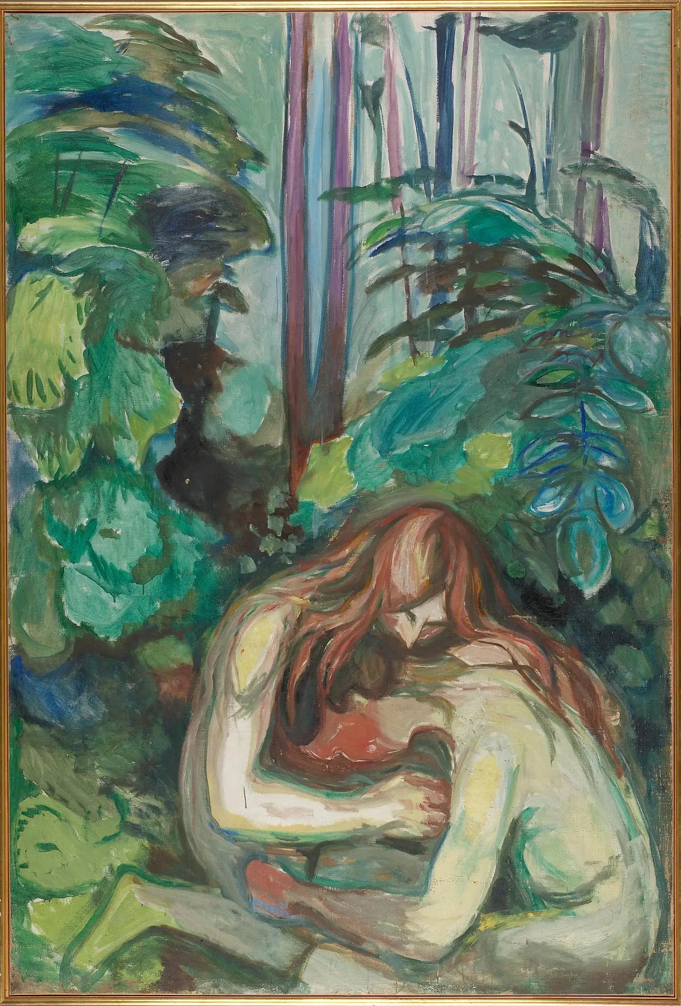 Vampire dans la forêt - Edvard Munch image 1 reproduction artisanale de tableau