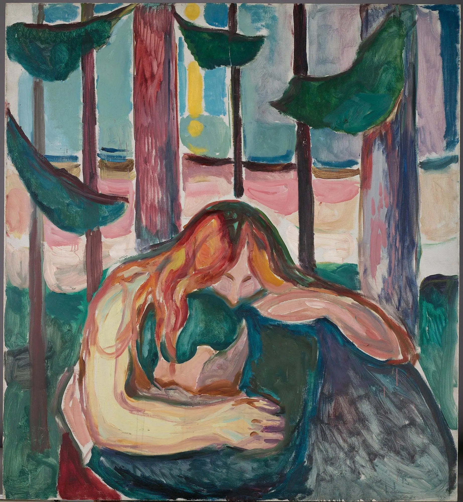 Vampire dans la forêt - Edvard Munch image 1 reproduction artisanale de tableau