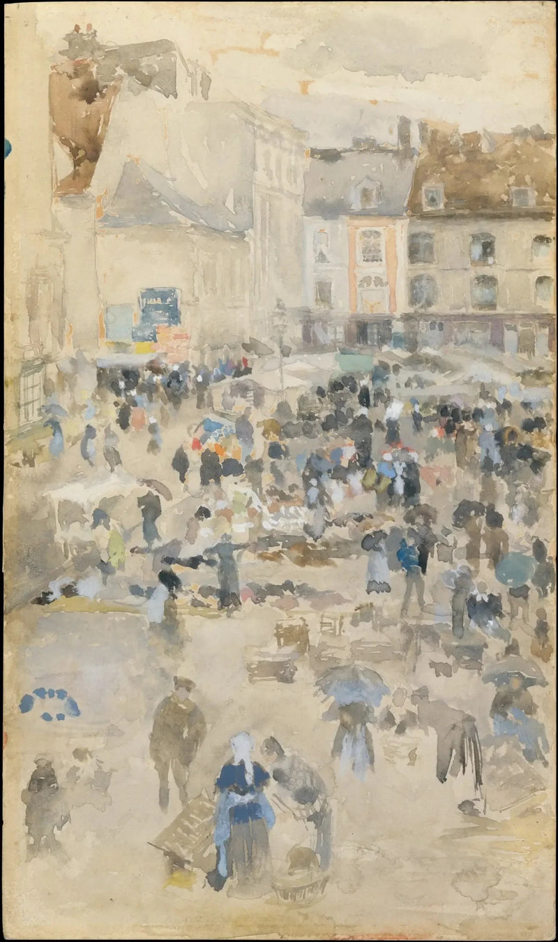 Variationen in Violett und Grau — Marktplatz, Dieppe - James Abbott McNeill Whistler
