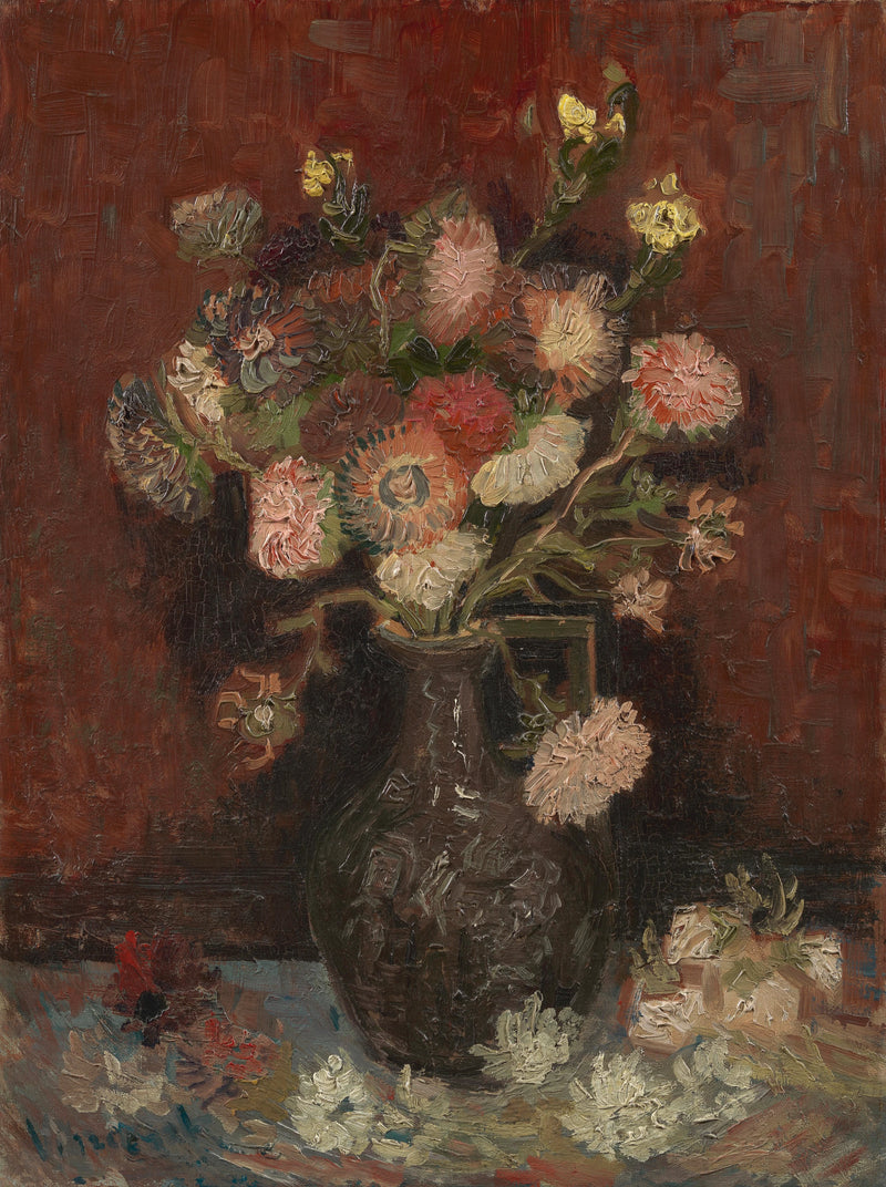 Vase mit chinesischen Astern und Gladiolen - Vincent van Gogh