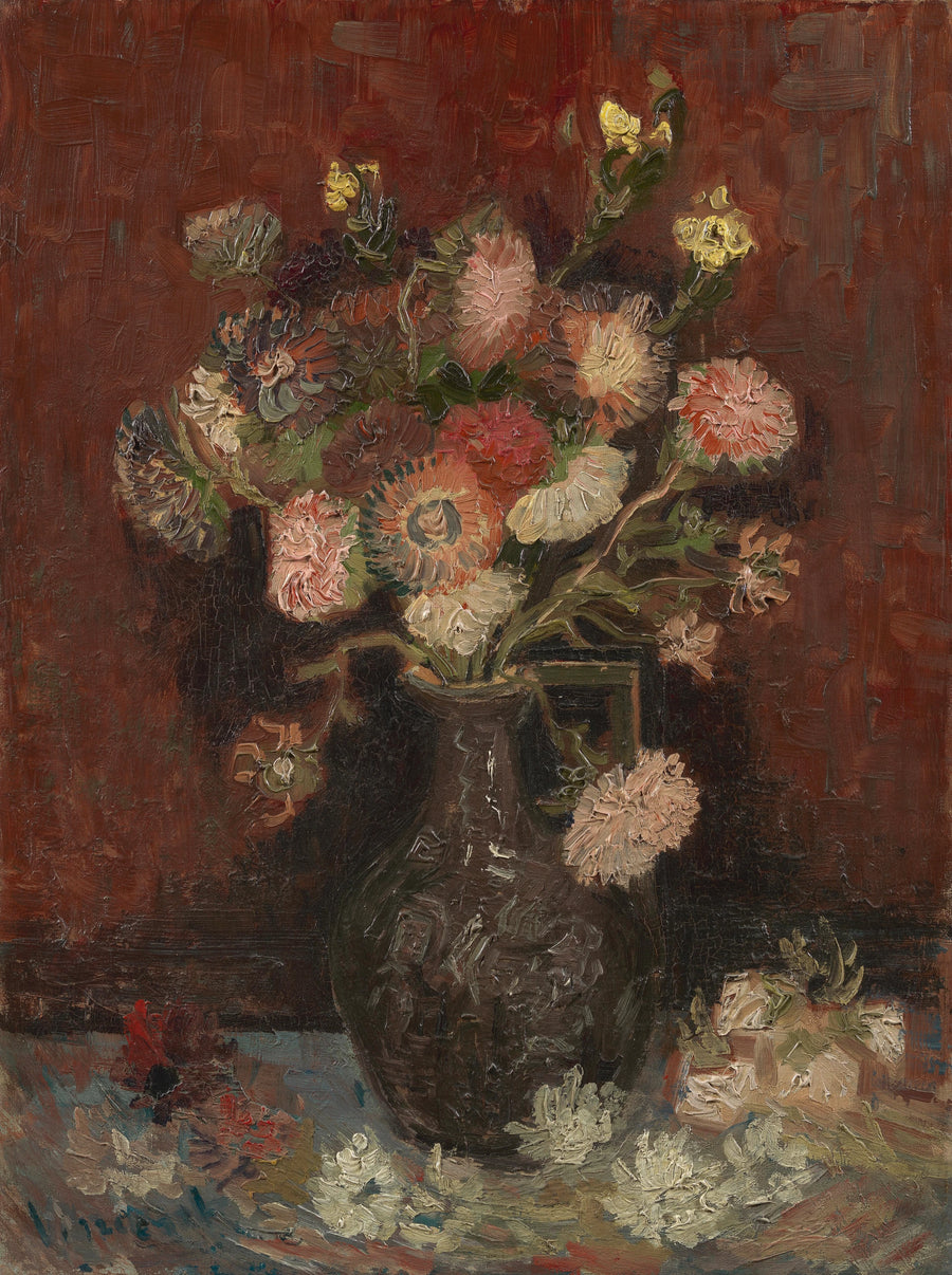 Vase mit chinesischen Astern und Gladiolen - Vincent van Gogh