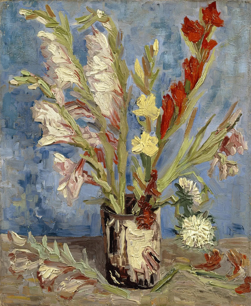 Vase mit Gladiolen und chinesischen Astern - Vincent van Gogh