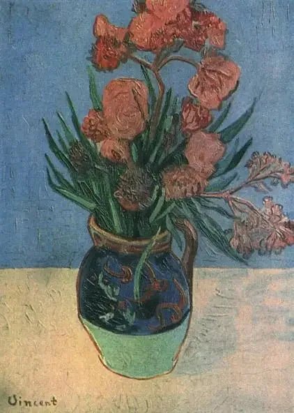 Vase mit rosa Lorbeerzweigen - Vincent van Gogh