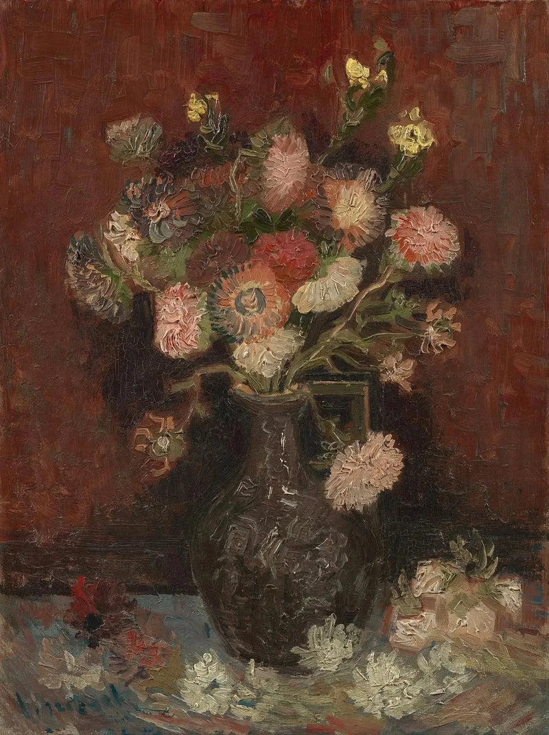 Vase mit chinesischen Astern und Gladiolen - Vincent van Gogh