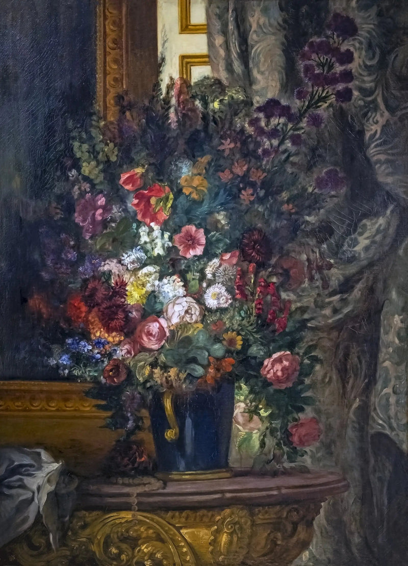 Blumenvasen auf dem Konsolentisch - Eugène Delacroix