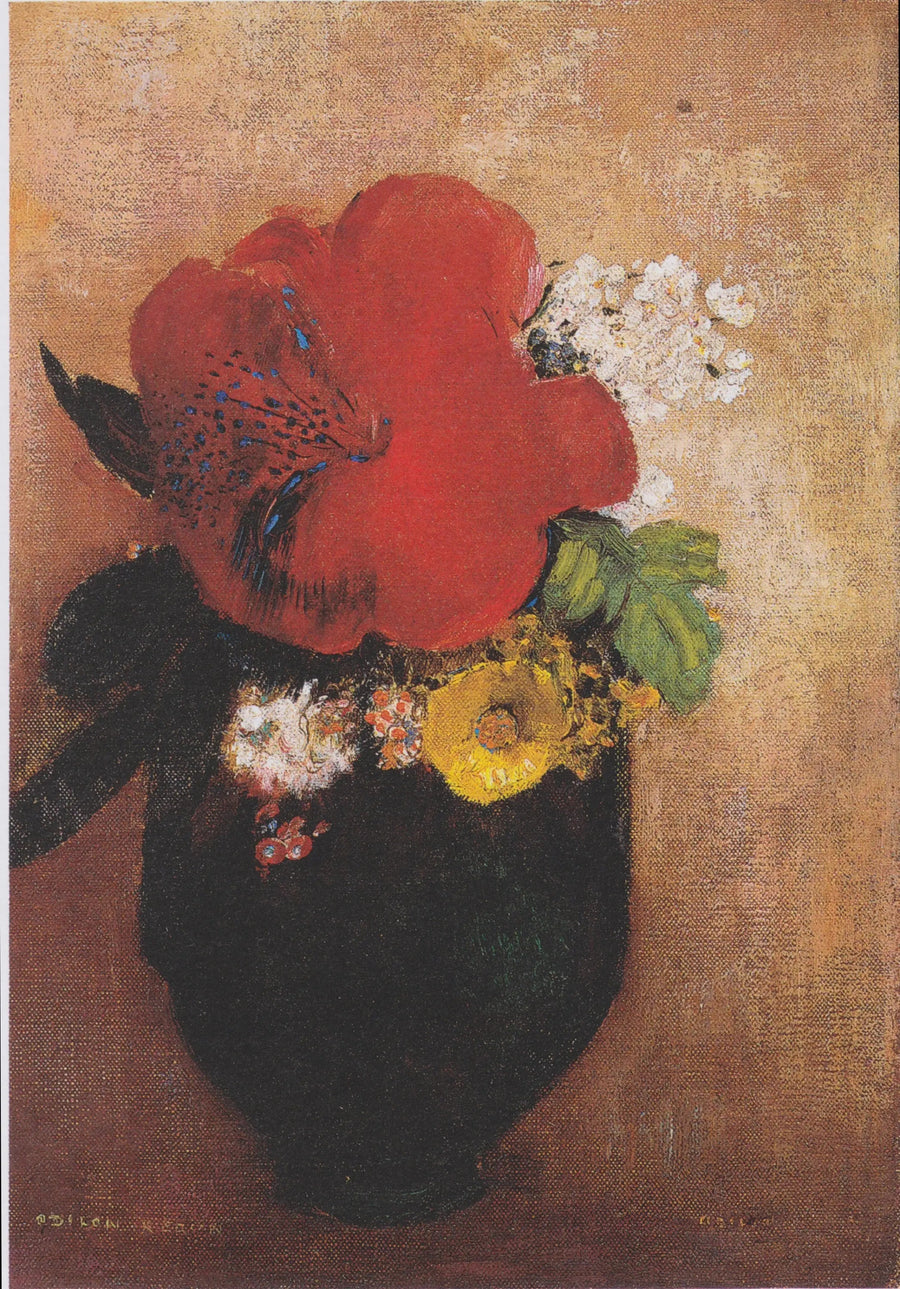 Blumenvasen: Das rote Mohnblumenbild - Odilon Redon