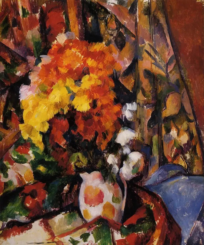 Blühende Vase - Paul Cézanne