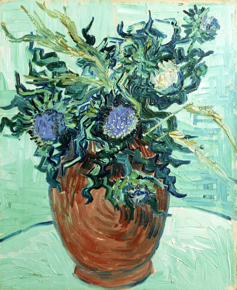Vase mit Blumen und Disteln - Vincent van Gogh