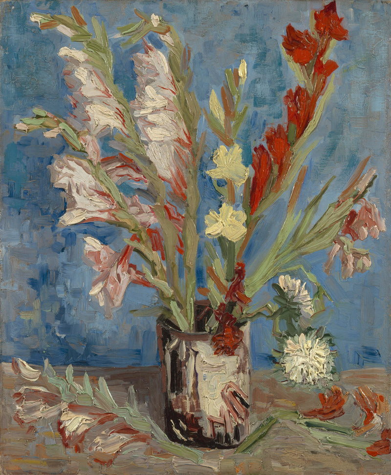 Vase mit Gladiolen und chinesischen Astern - Vincent van Gogh