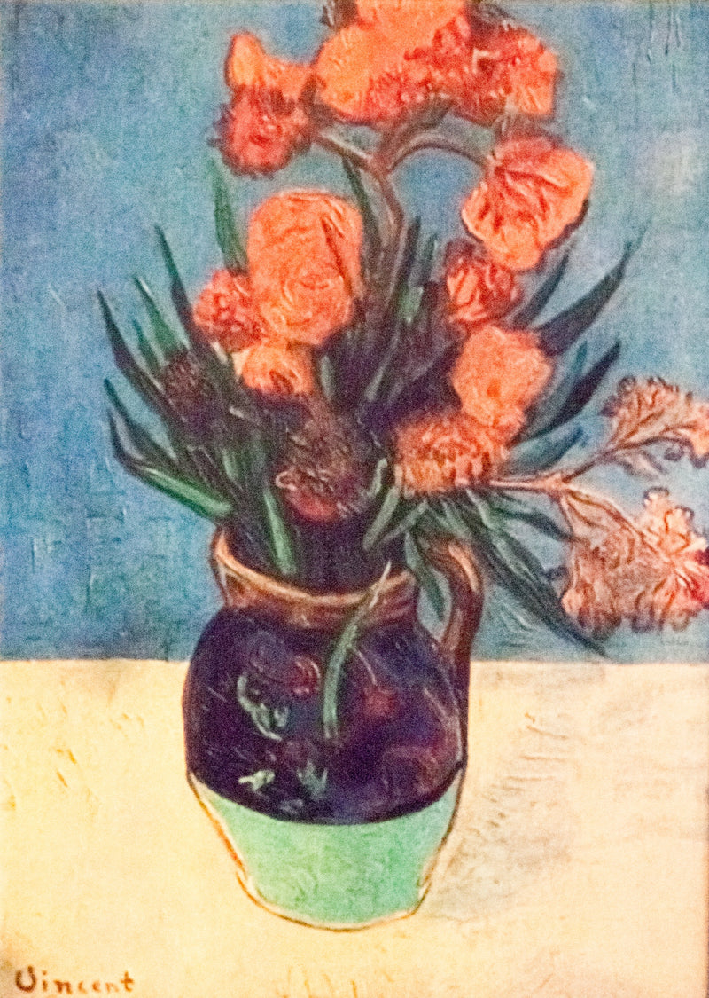Vase mit rosa Lorbeerzweigen - Vincent van Gogh