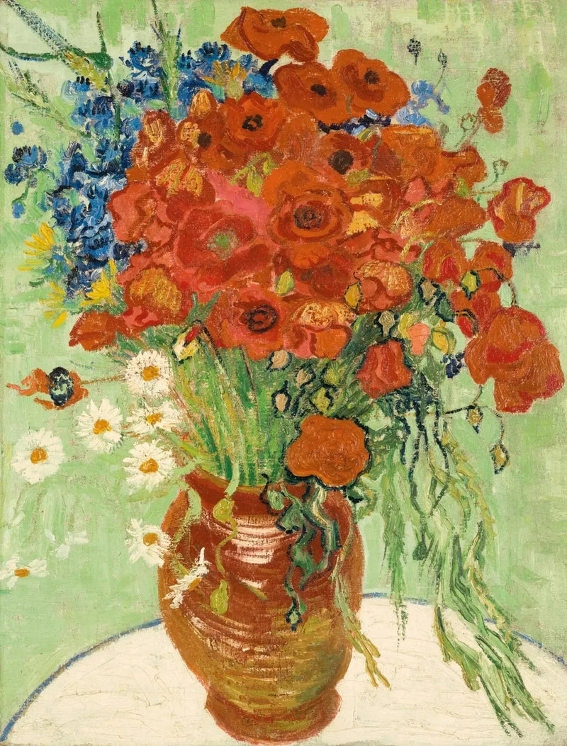 Vase mit Gänseblümchen und Mohnblumen - Vincent van Gogh