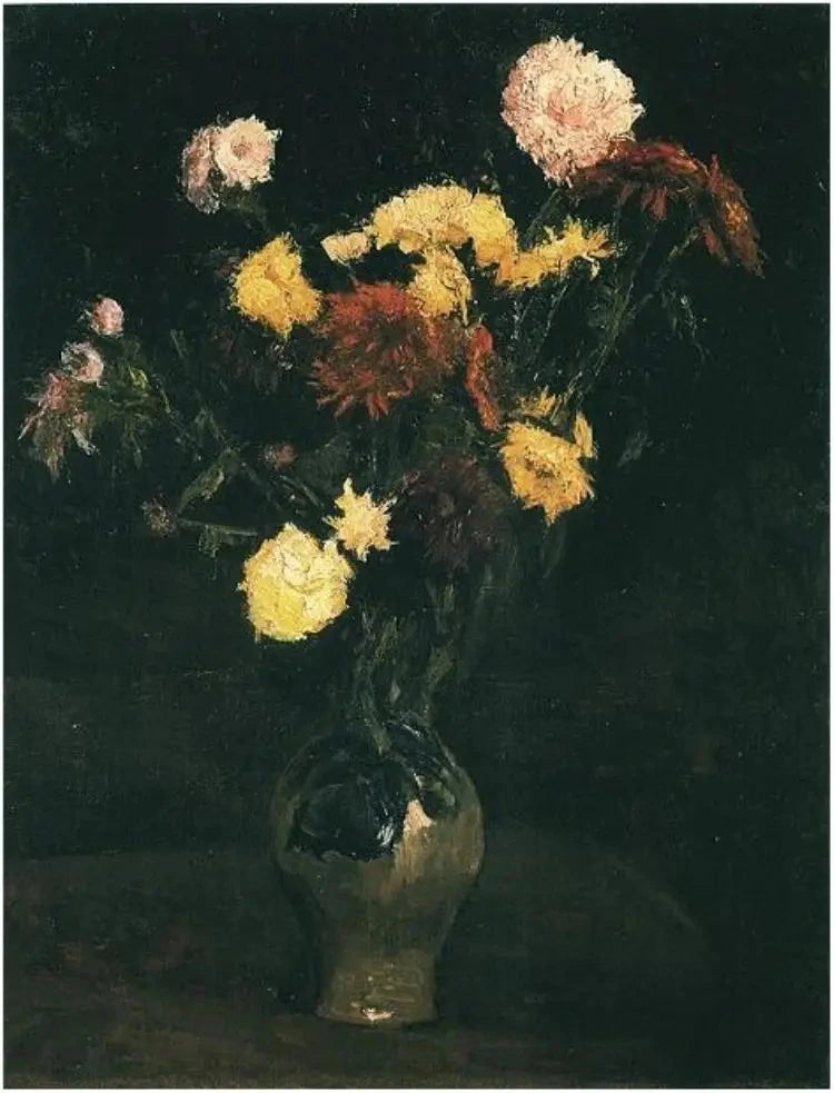 Vase mit Nelken und Zinnien - Vincent van Gogh