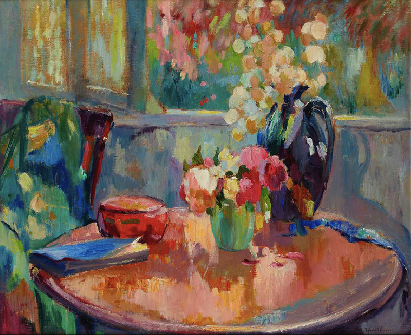 Blumenvasen auf dem Beistelltisch - Robert Antoine Pinchon