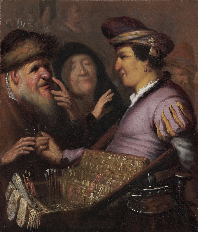 Der Brillenverkäufer (Ein Händler, der Brillen verkauft, Ansicht) - Rembrandt