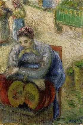 Kürbisverkäuferin auf dem Markt - Camille Pissarro