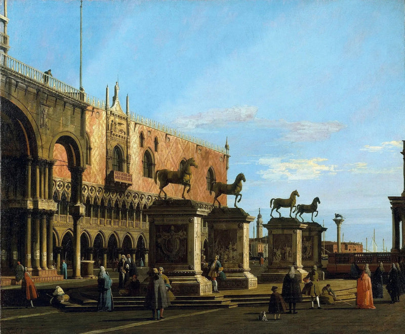 Venedig: Capriccio der Piazzetta mit den Pferden von San Marco - Canaletto