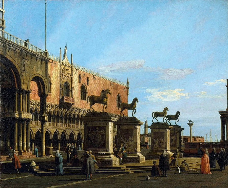 Venedig: Capriccio der Piazzetta mit den Pferden von San Marco - Canaletto
