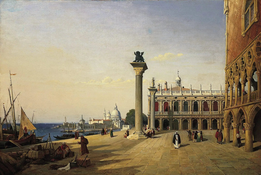 Venedig, die Piazzetta - Jean-Baptiste Camille Corot