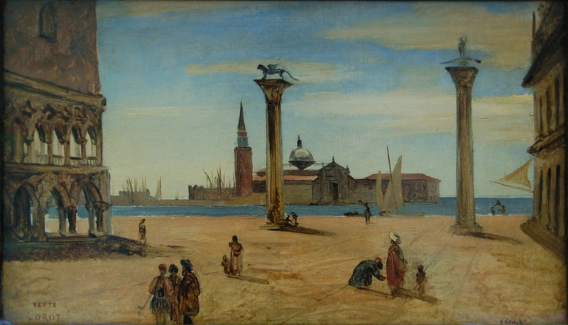 Venedig, die Piazzetta - Jean-Baptiste Camille Corot
