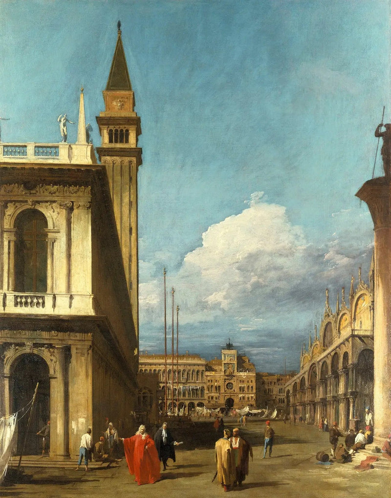 Venedig: die Piazzetta in Richtung Torre dell'Orologio - Canaletto