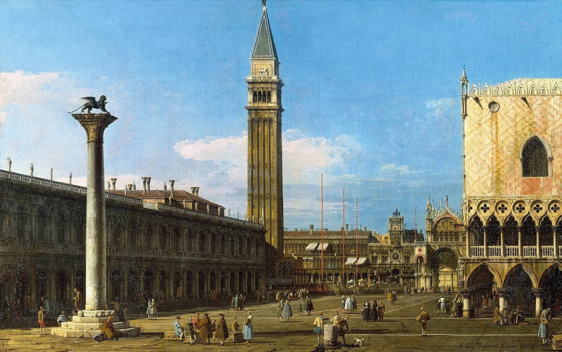 Venedig : die Piazzetta in Richtung Torre dell'Orologio - Canaletto