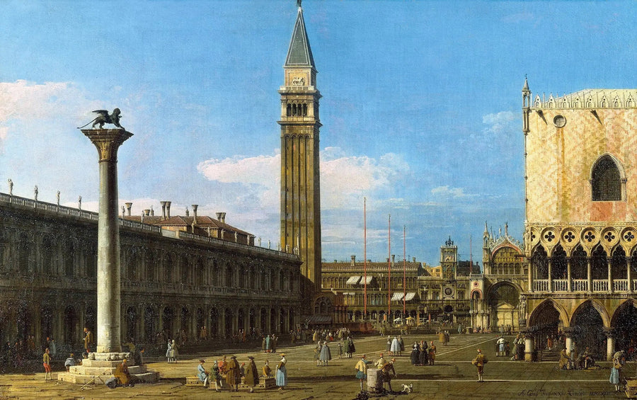 Venedig : die Piazzetta in Richtung Torre dell'Orologio - Canaletto