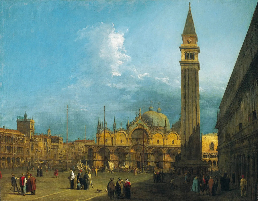 Venedig : der Markusplatz mit der Basilika und dem Campanile - Canaletto