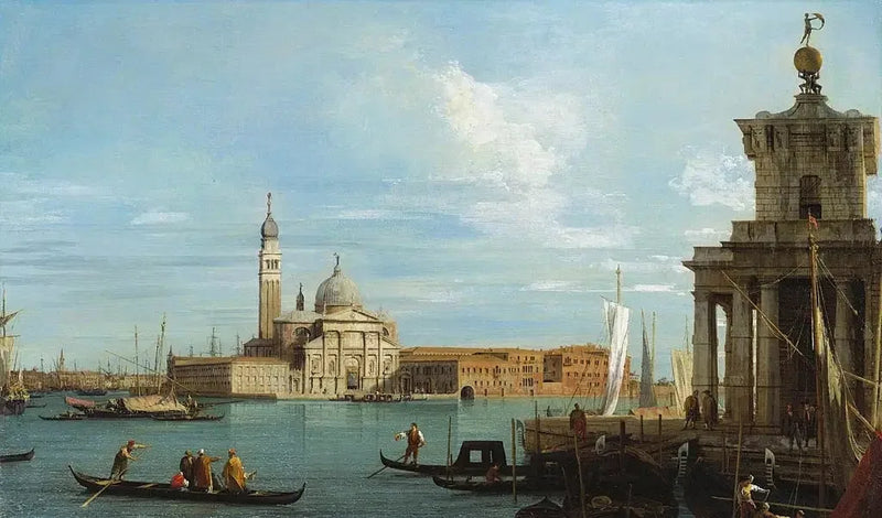 Venedig : die Spitze der Zollstation und San Giorgio Maggiore - Canaletto