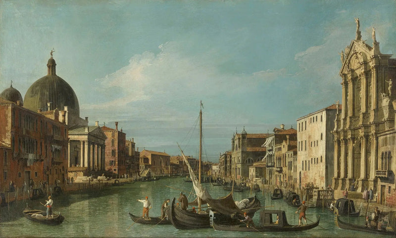 Venedig: Der Große Kanal mit den Scalzi und San Simeone Piccolo - Canaletto