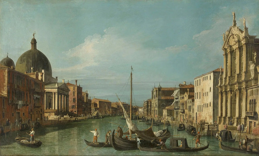 Venedig: Der Große Kanal mit den Scalzi und San Simeone Piccolo - Canaletto