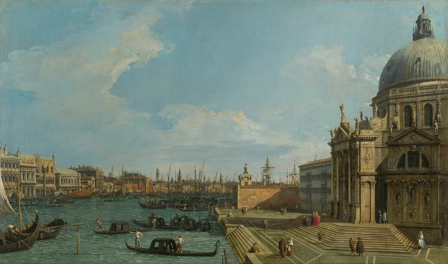Venedig : Der Große Kanal mit Santa Maria della Salute zur Riva degli Schiavoni - Canaletto