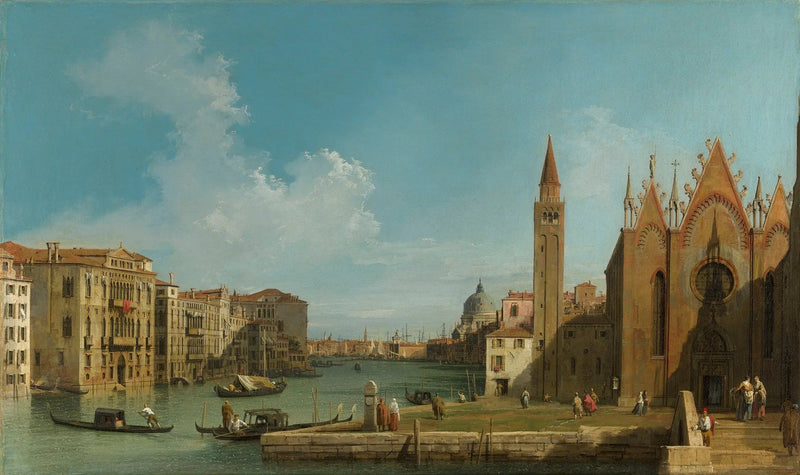 Venedig : Der Große Kanal von Santa Maria della Carità im Bassin von San Marco - Canaletto