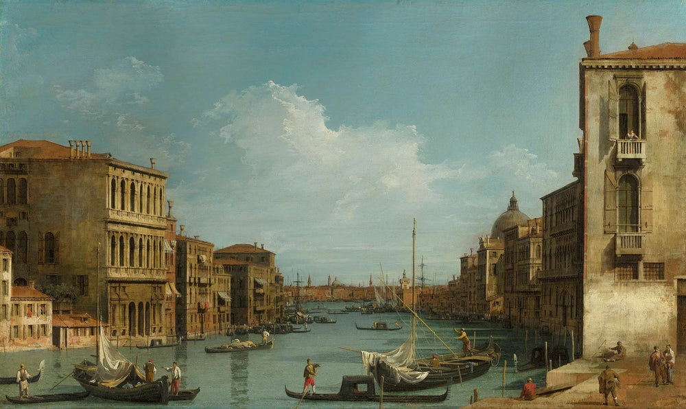 Venise : le Grand Canal du campo San Vio vers le bacino - Canaletto image 1 reproduction artisanale de tableau