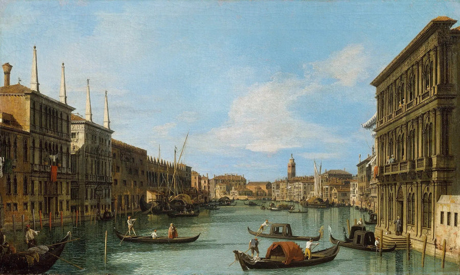 Venedig : der Große Kanal des Palastes Vendramin-Calergi in Richtung San Geremia - Canaletto