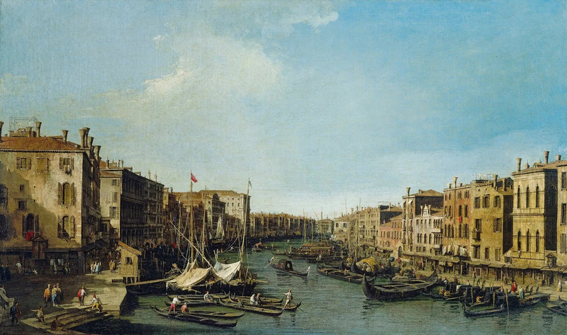 Venedig : Der Große Kanal von Rialto zum Foscari-Palast - Canaletto