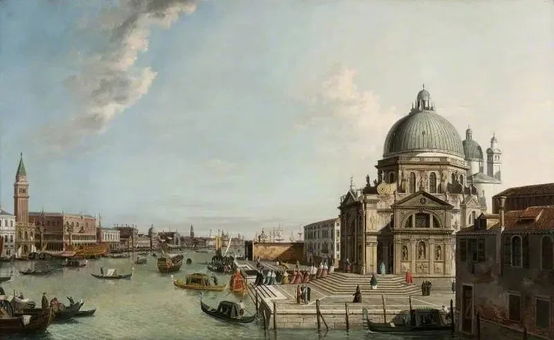 Venedig: Der Große Kanal von Osten gesehen, mit der Kirche Santa Maria della Salute - Canaletto
