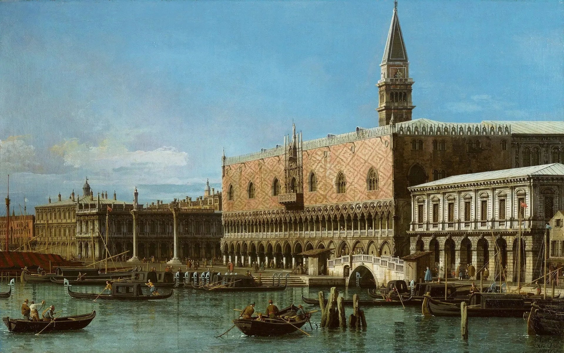 Venise : le Môle avec les prisons et le palais du Doge - Canaletto image 1 reproduction artisanale de tableau