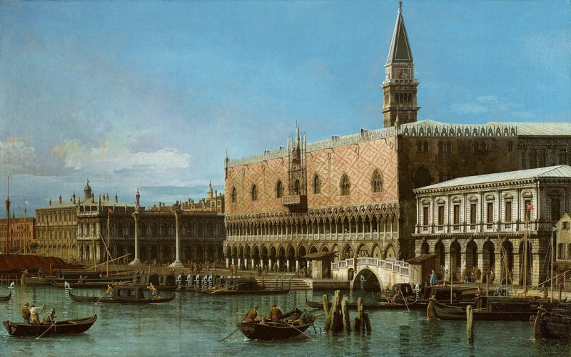 Venedig: der Mole mit den Gefängnissen und dem Dogenpalast - Canaletto