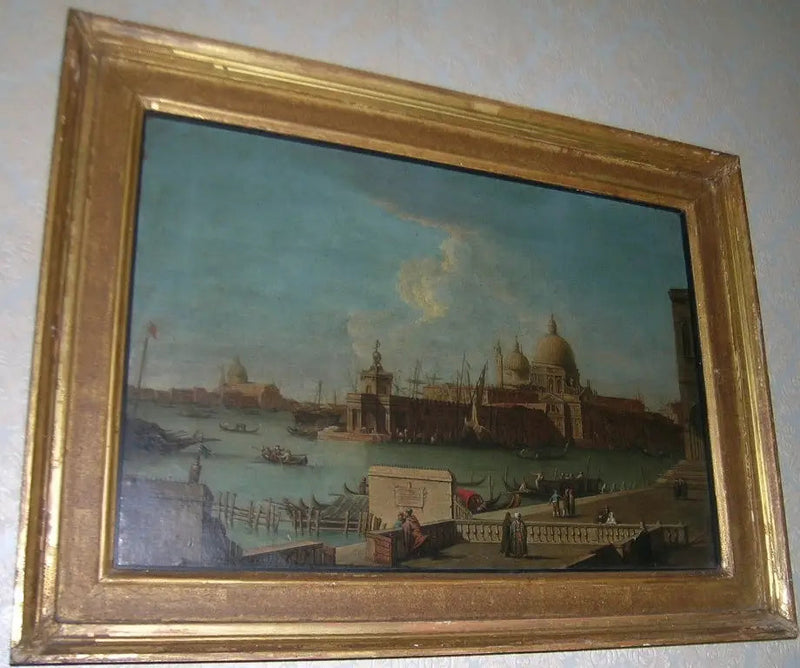 Venedig : der Mole in Richtung Zoll und Santa Maria della Salute - Canaletto
