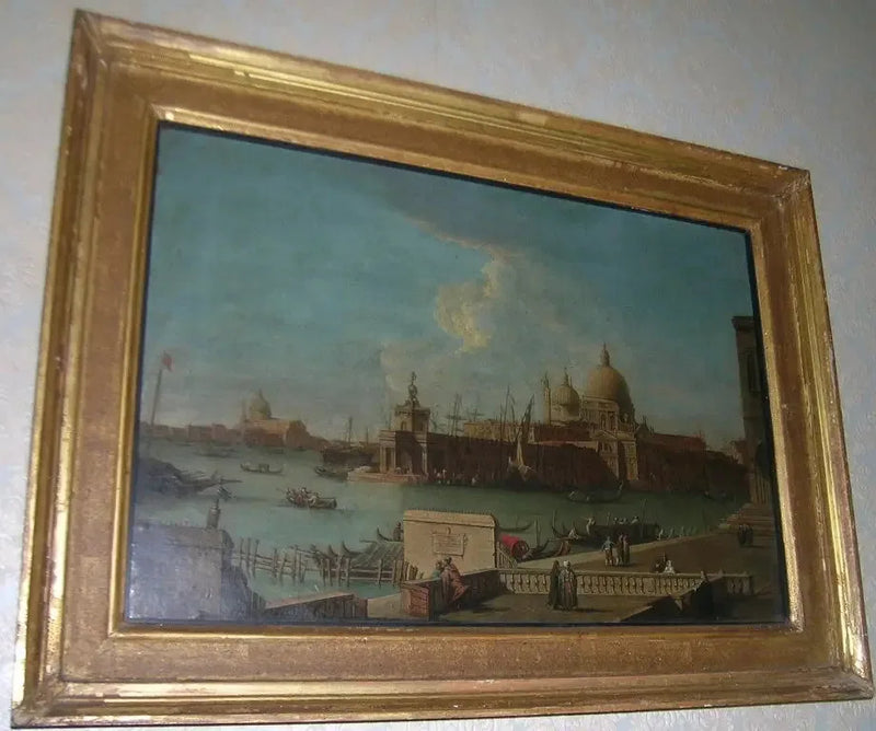 Venedig : der Mole in Richtung Zoll und Santa Maria della Salute - Canaletto