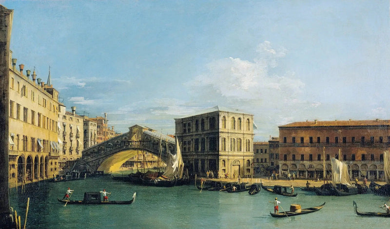 Venedig : die Rialto-Brücke nach Norden - Canaletto
