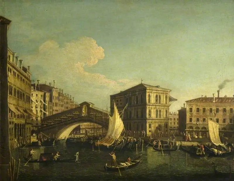 Venedig : die Rialto-Brücke aus Norden gesehen - Canaletto