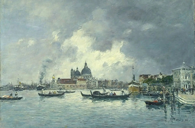 Venedig, am Abend. Der Sklavenkai und die Salute - Eugène Boudin