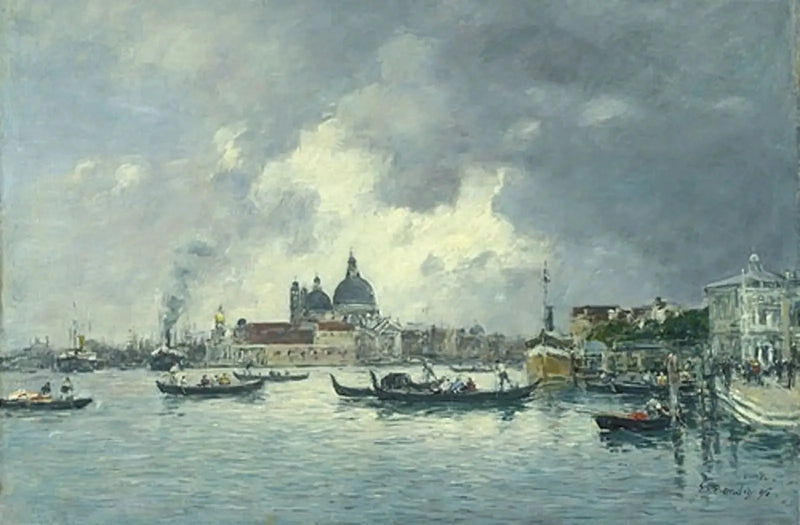 Venedig, am Abend. Der Sklavenkai und die Salute - Eugène Boudin