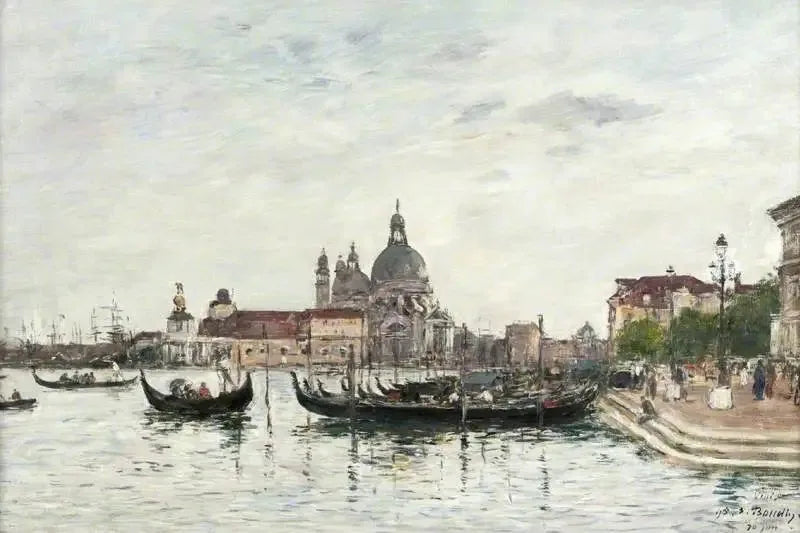 Venedig: Santa Maria della Salute und die Dogana vom anderen Ufer des Grand Canal - Eugène Boudin